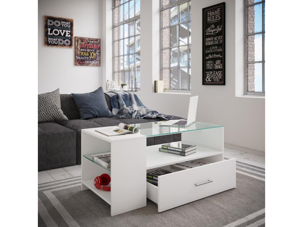 White Glass Coffee Table