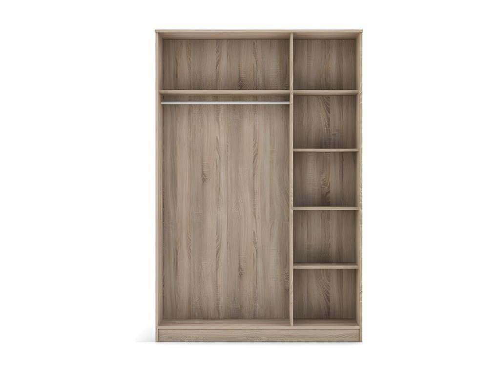 Brown Oak Wood Wardrobe, 120 x 180 x 50 cm