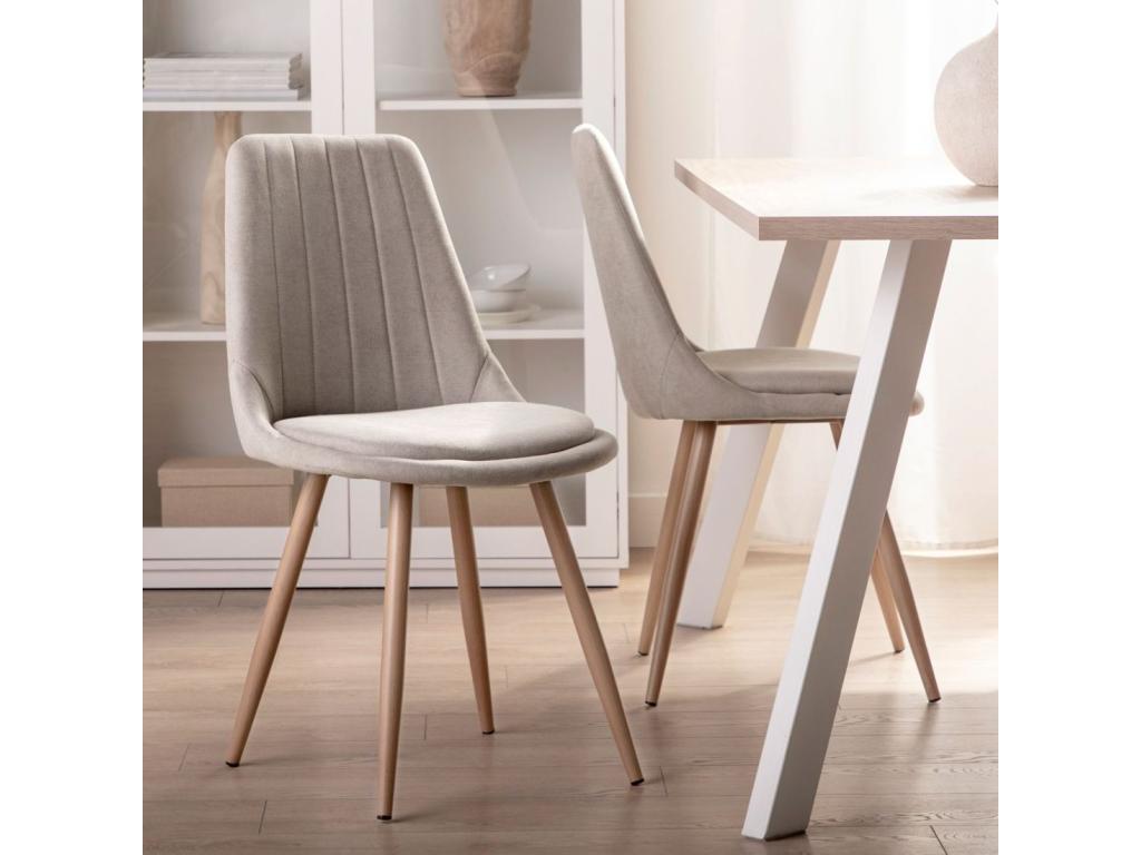 Beige Fabric Chair, 47 x 87 cm