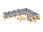 Gray Pine Wood Outdoor Furniture Set