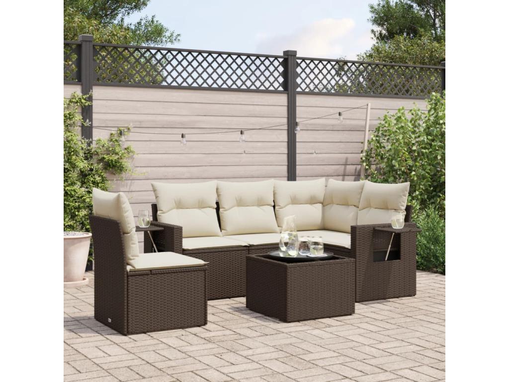 Brown Woven Resin Wicker Outdoor Furniture Set - dlz1766456586098
