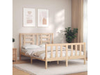 Brown Solid Wood Bed Frame, 140 x 190 cm