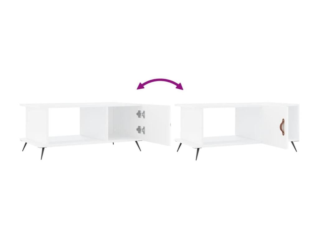 White Engineered Wood Coffee Table, 90 x 50 x 40 cm