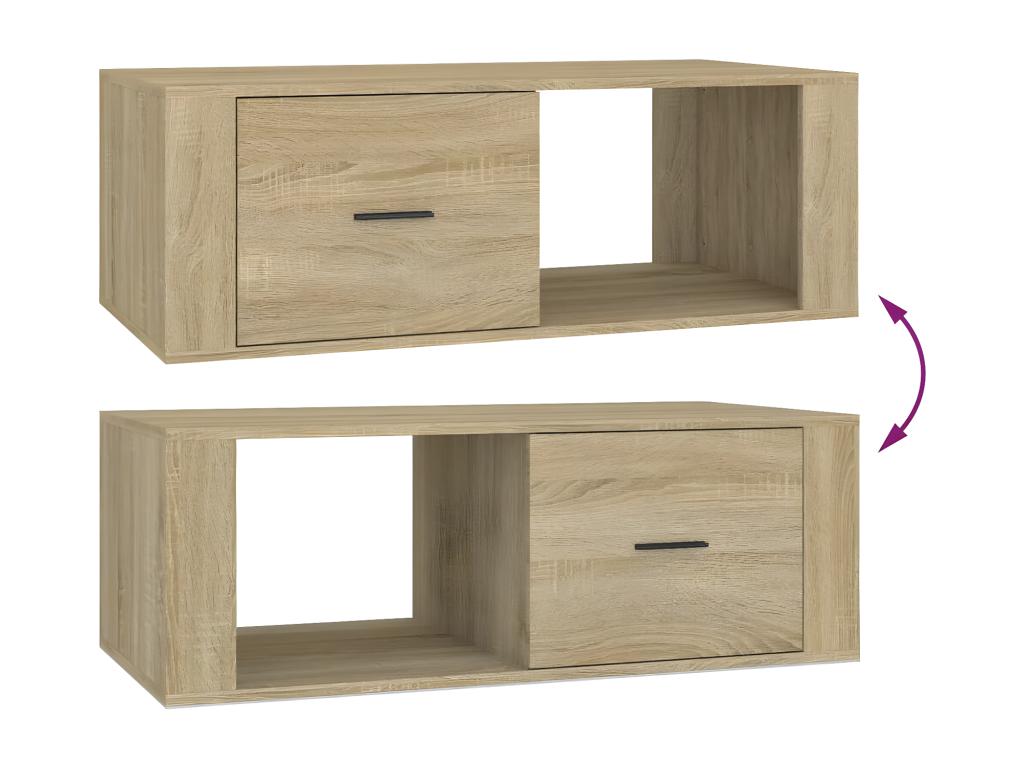 Brown Engineered Wood Coffee Table, 100 x 50.5 x 35 cm