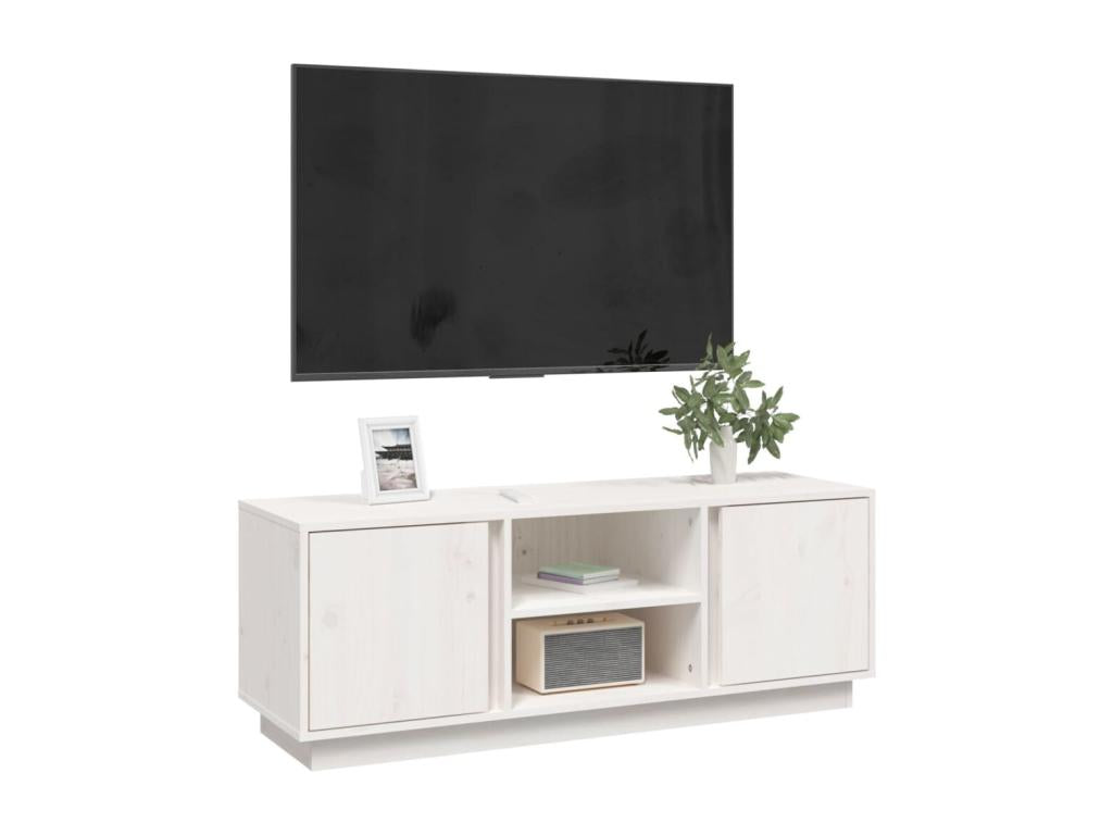 White Pine Wood TV Stand, 110 x 35 x 40.5 cm