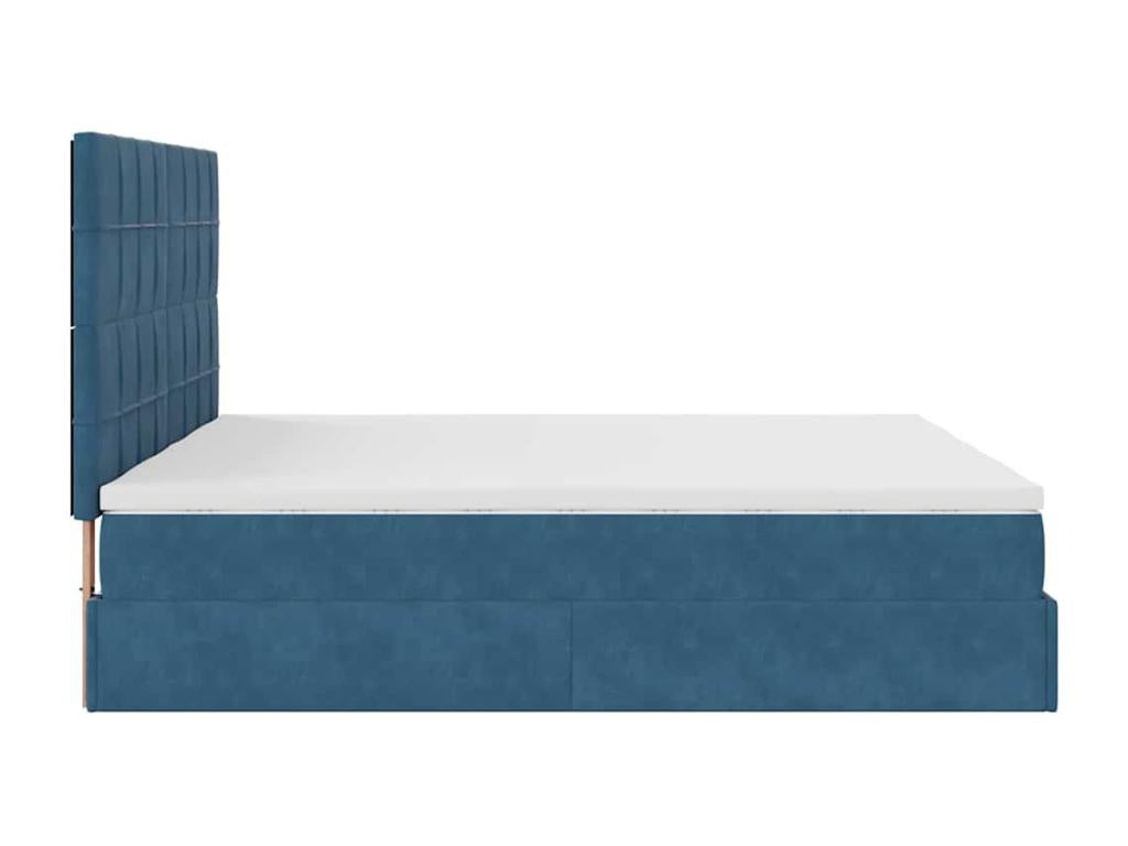 Blue Velvet Ottoman, 180 x 200 cm