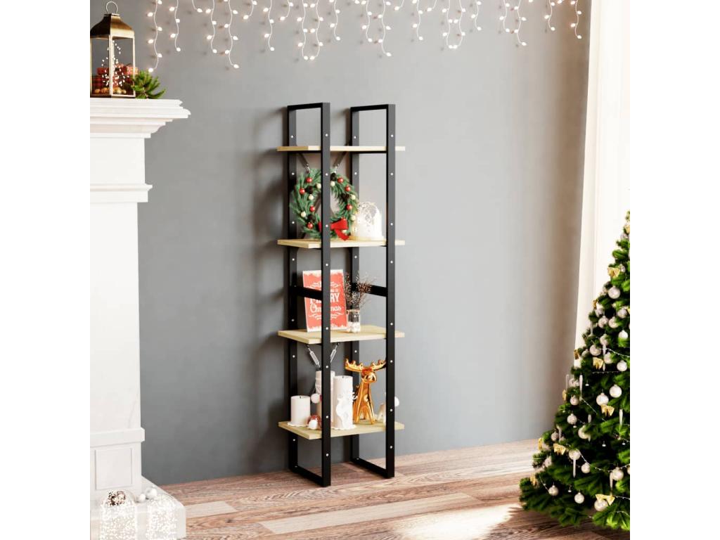 Natural Pine Wood Bookcase, 40 x 30 x 140 cm