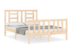 Brown Solid Wood Bed Frame, 140 x 190 cm