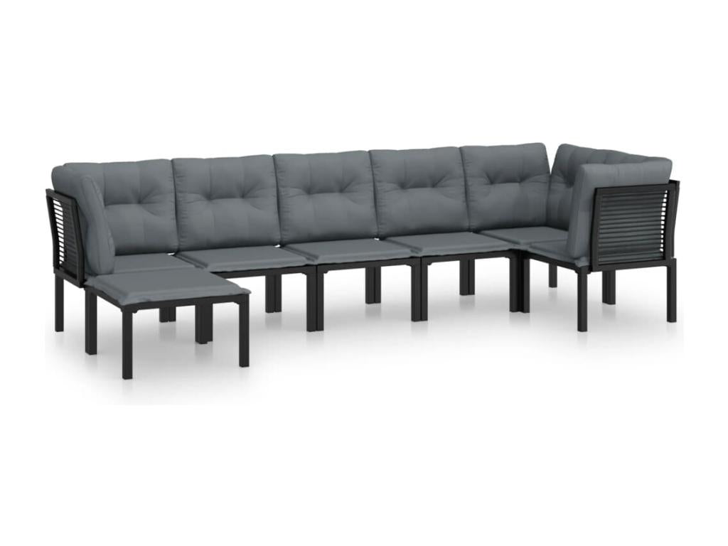 Black Woven Resin Wicker Outdoor Furniture Set - dlz1766456837190