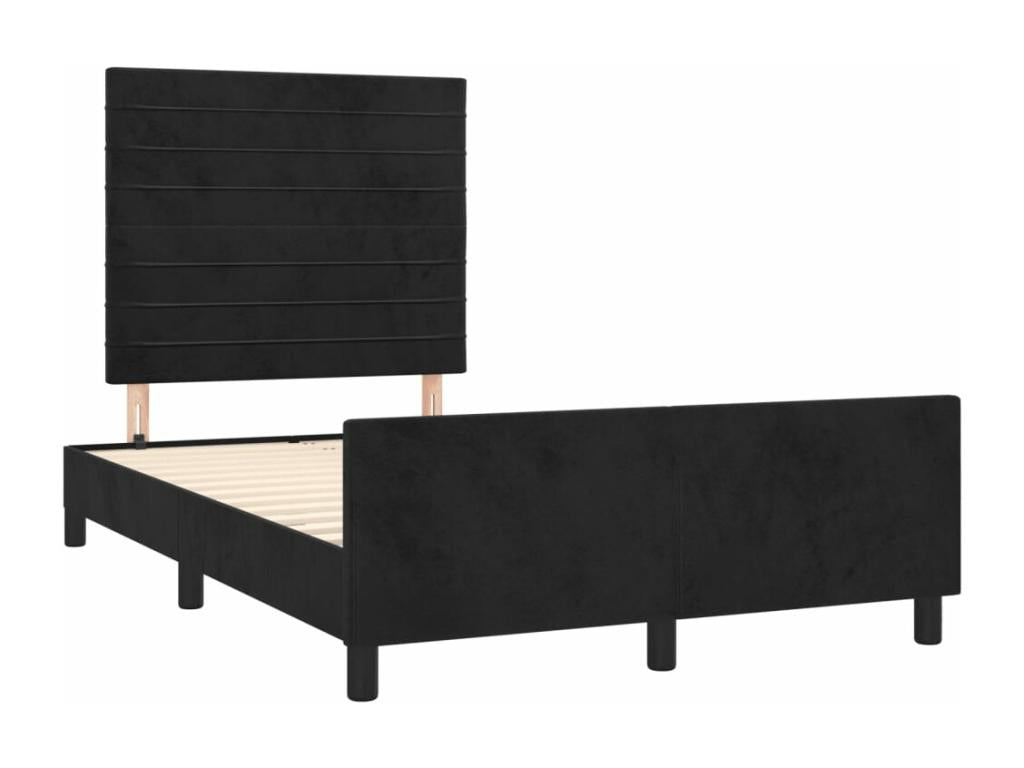 Black Velvet Bed Frame, 120 x 190 cm
