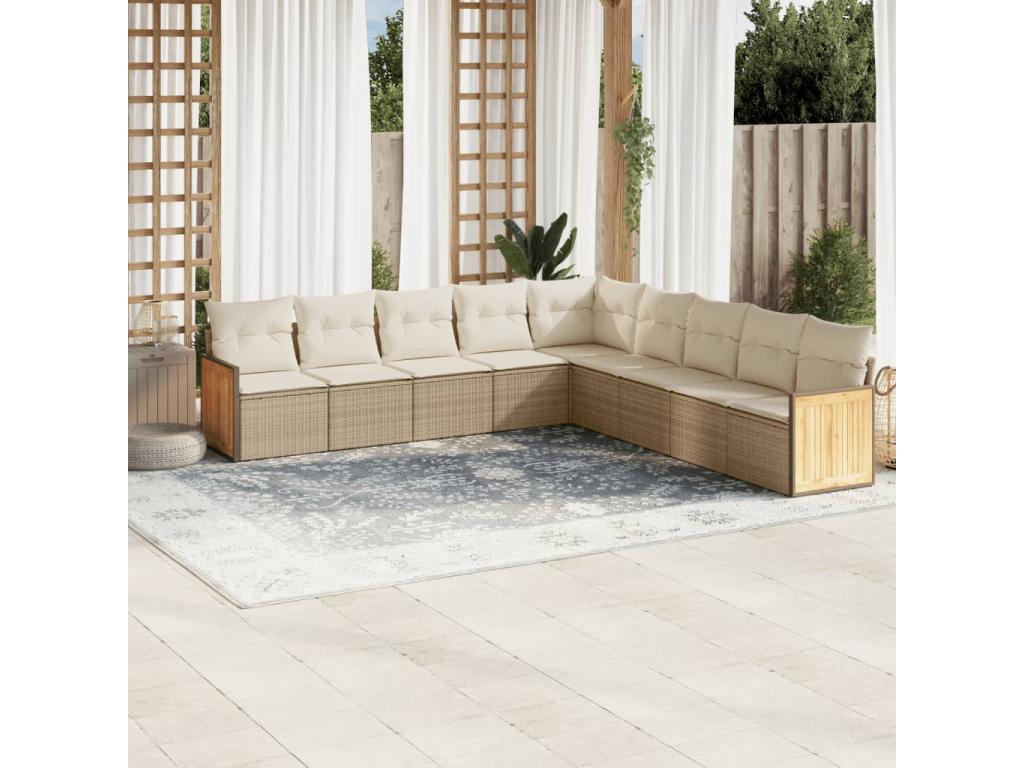 Beige Woven Resin Wicker Outdoor Furniture Set - dlz1766456783408
