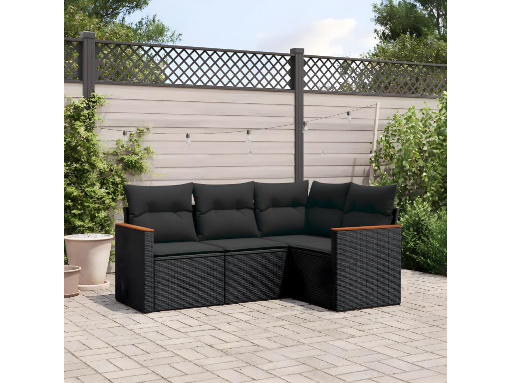 Black Woven Resin Wicker Outdoor Furniture Set - dlz1766457062650