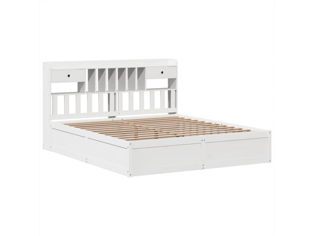 White Solid Wood Bed Frame, 180 x 200 cm - dlz1766457035229