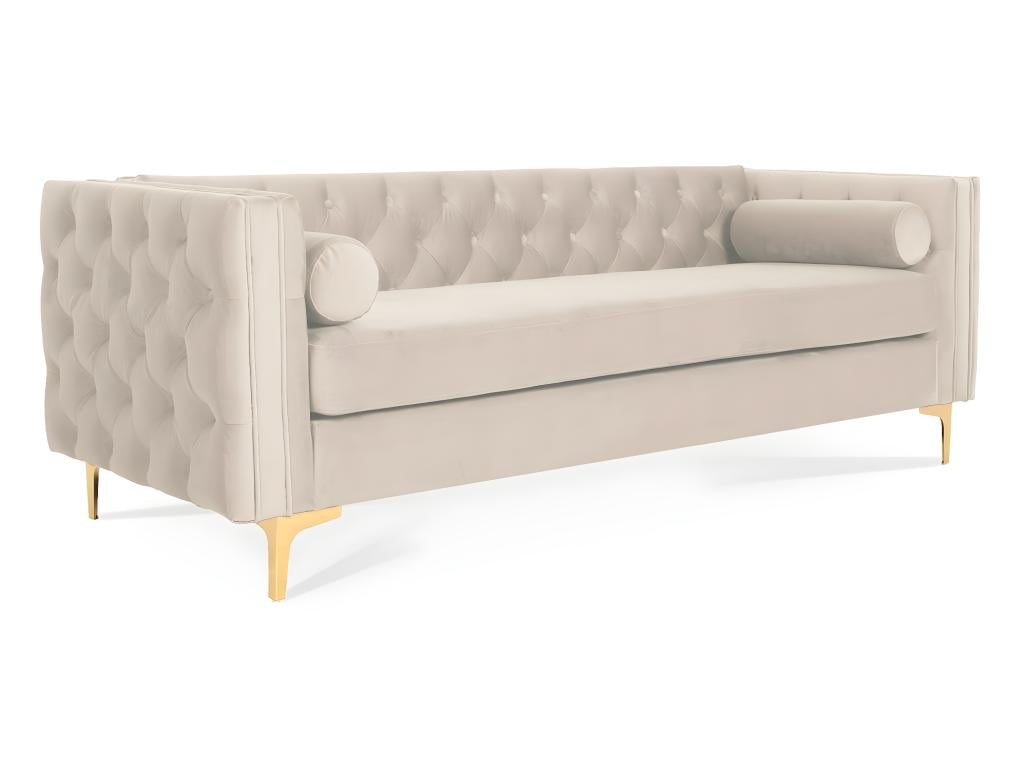 Beige Velvet Sofa
