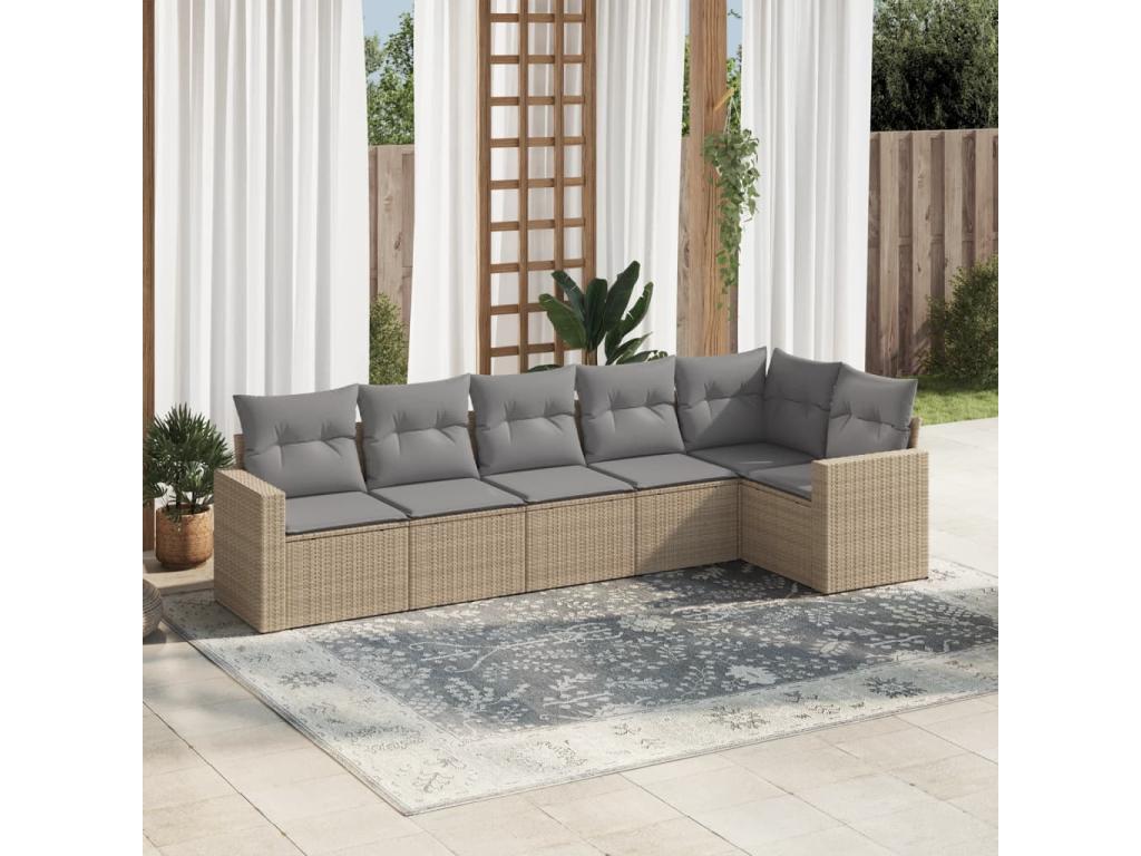 Beige Woven Resin Wicker Outdoor Furniture Set - dlz1766456885439