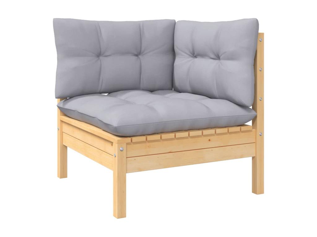 Gray Pine Wood Outdoor Furniture Set