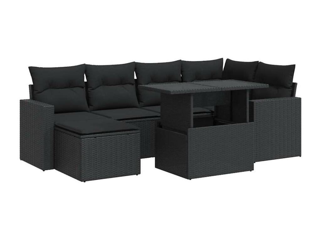 Black Woven Resin Wicker Outdoor Furniture Set - dlz1766456821054