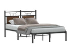 Brown Oak Wood Bed Frame, 120 x 190 cm - dlz1766456673739