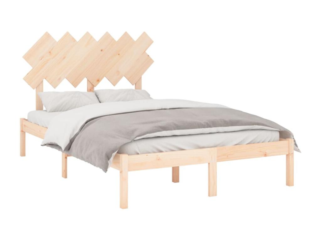 Brown Solid Wood Bed Frame, 120 x 190 cm