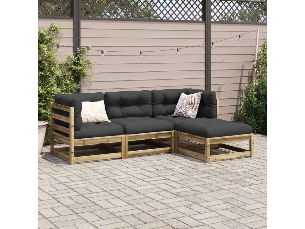 Brown Pine Wood Outdoor Furniture Set - dlz1766456832218