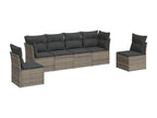 Gray Woven Resin Wicker Outdoor Furniture Set