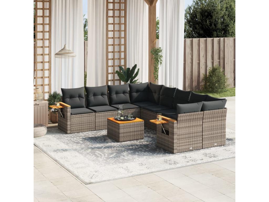 Gray Woven Resin Wicker Outdoor Furniture Set - dlz1766456724360