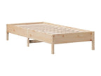 Brown Pine Wood Bed Frame, 90 x 200 cm