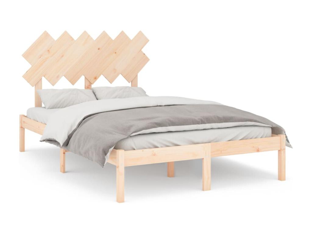 Brown Solid Wood Bed Frame, 120 x 190 cm