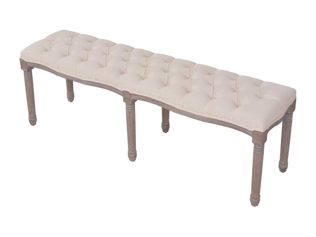 White Solid Wood Bench, 150 x 40 x 48 cm
