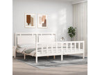 White Solid Wood Bed Frame, 180 x 200 cm