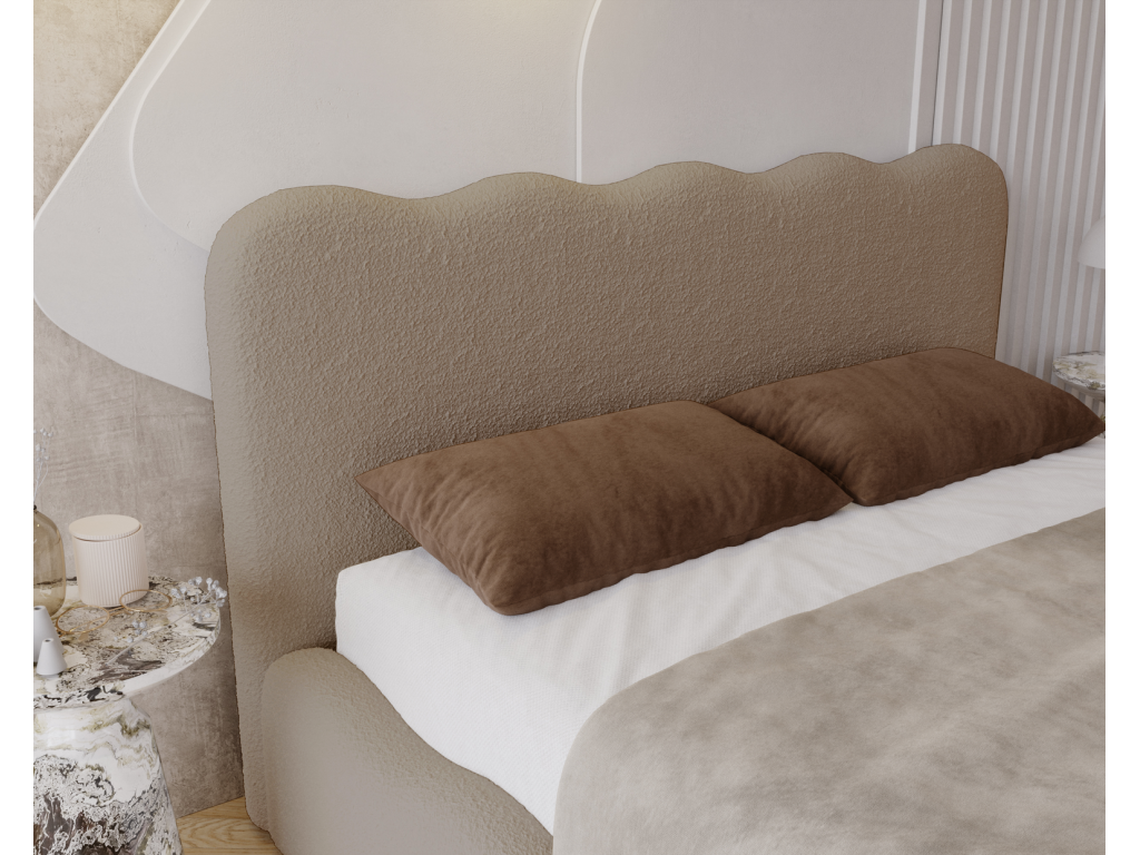 Brown Boucle Fabric Home Furniture, 160 x 200 cm